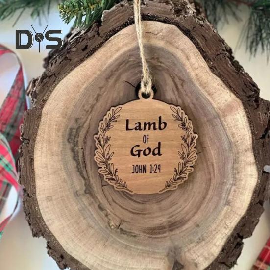 Names of Jesus Decorations Wooden Jesus Themed Hanging Ornaments Rustic Religious Decorations Christian Gifts for Women Men Festive Decor