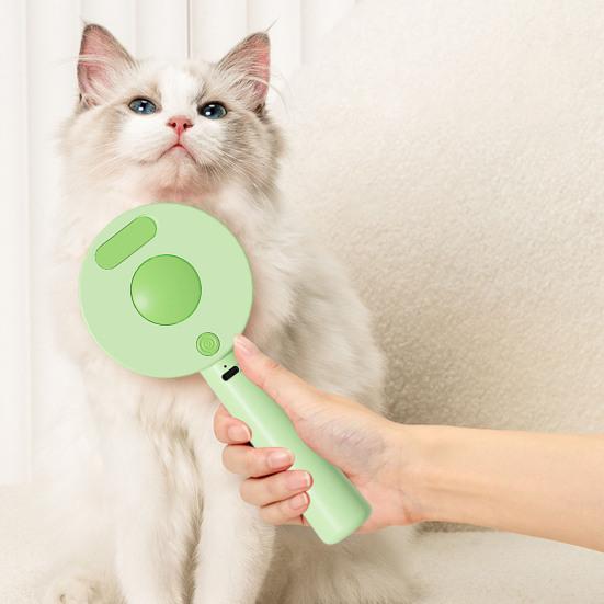 Паровая щетка для домашних животных 4-в-1, расческа для удаления шерсти с кнопкой пуска и резервуаром, аккумуляторный инструмент для ухода за кошками и собаками