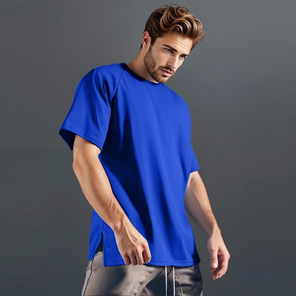 Men's Casual Short-sleeved Sports Fitness Color Men's T-shirt Base Shirt