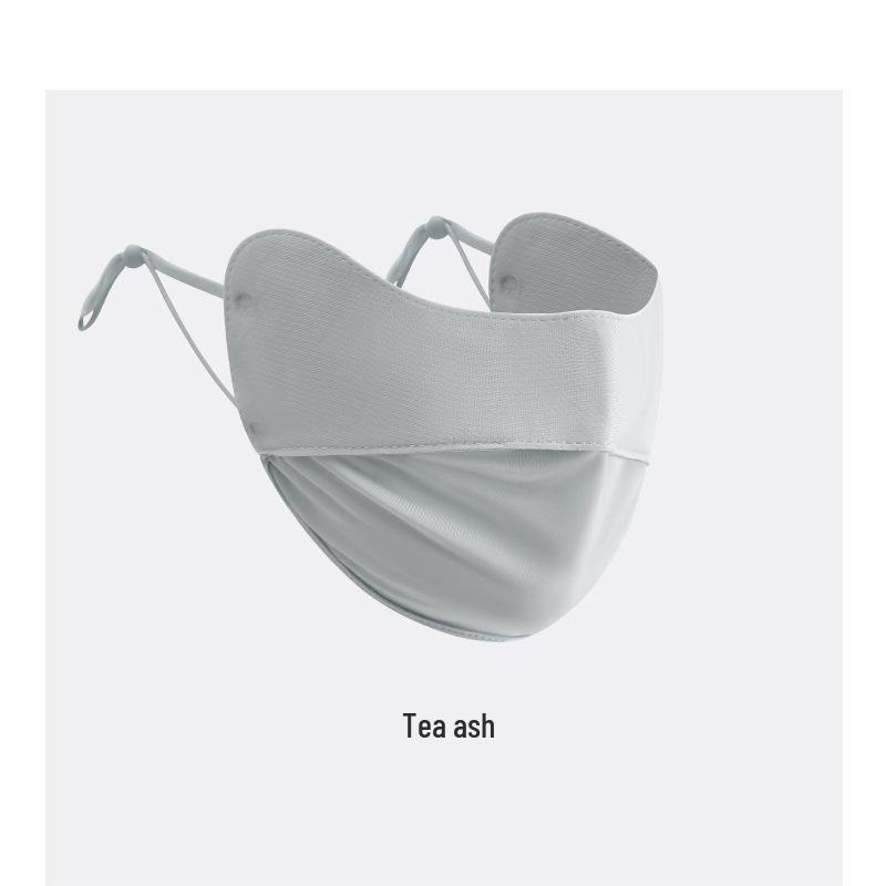 Women's Sun Protection Mask: Breathable, UV-Resistant, Slimming Ice Silk Summer Face Cover with Eye Corner Shielding.