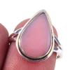 Натуральный розовый опал драгоценный камень ручной работы 925 пробы серебро кольцо размер 7 w0m93