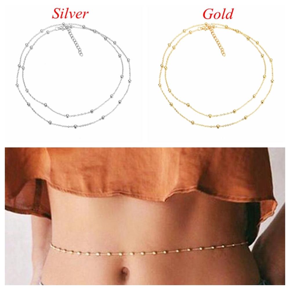 Women Fashion Summer Belly Necklace Bead Body Jewelry Waist Chain