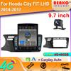 9,7-дюймовый вертикальный экран Tesla Android 12.0 автомобильное радио для Honda City FIT LHD 2014-2017 мультимедийный видеоплеер GPS-навигация