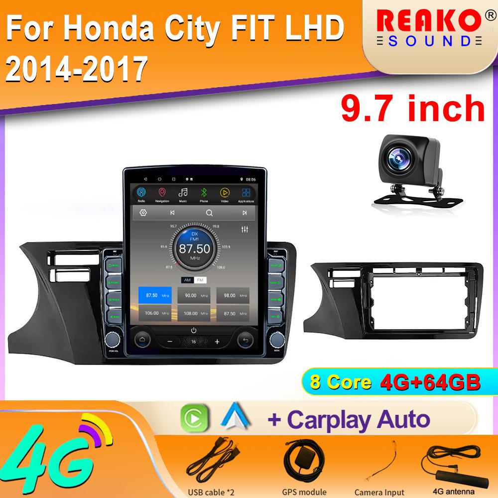 9,7-дюймовый вертикальный экран Tesla Android 12.0 автомобильное радио для Honda City FIT LHD 2014-2017 мультимедийный видеоплеер GPS-навигация
