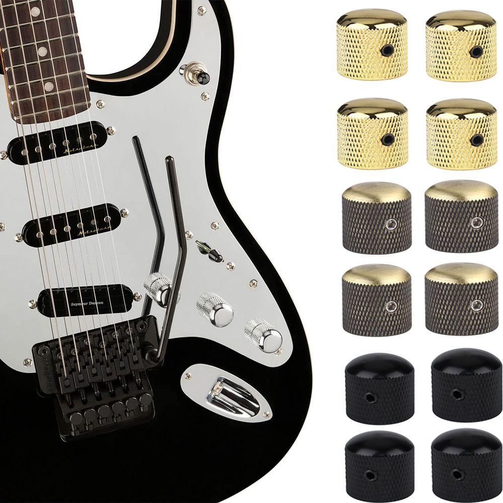 4 Pcs Enhanced Tone Control Metal Guitar Knobs Durable Tone Volume Knob Replacement Bass
