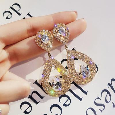 Аксессуары для одежды Super Flash Diamond Drop Earrings Корейские индивидуальные универсальные серьги, серьги-гвоздики