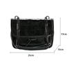 Yogodlns Fashion Shoulder Bag for Women PU Leather Chains Armpit Black Solid Color Messenger Bag Flap Handbags