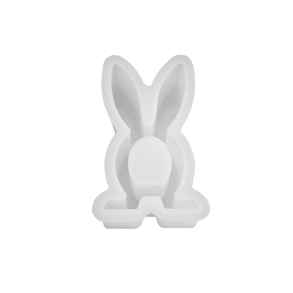 Easter Rabbit Candle Holder Mold for DIY Candle Tealight Holder Easter Party Decoration Holiday Present Gypsum Ornament