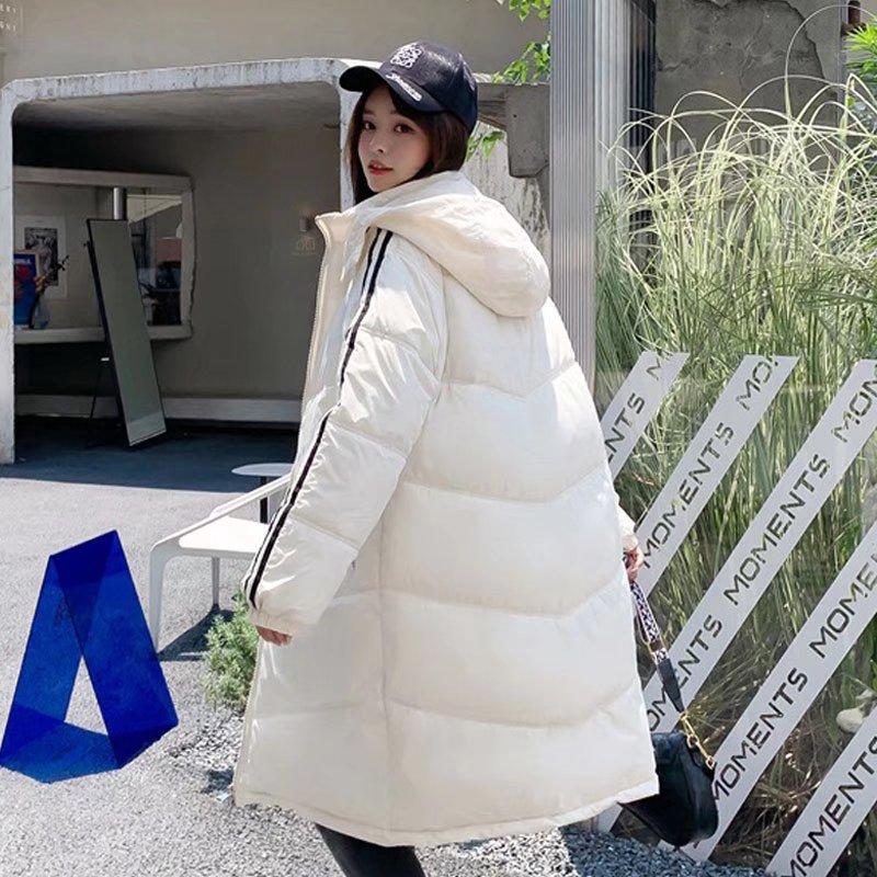Новый зимний пуховик, женская парка, хлопковое пальто средней длины в корейском стиле, свободная повседневная стеганая куртка с подкладкой