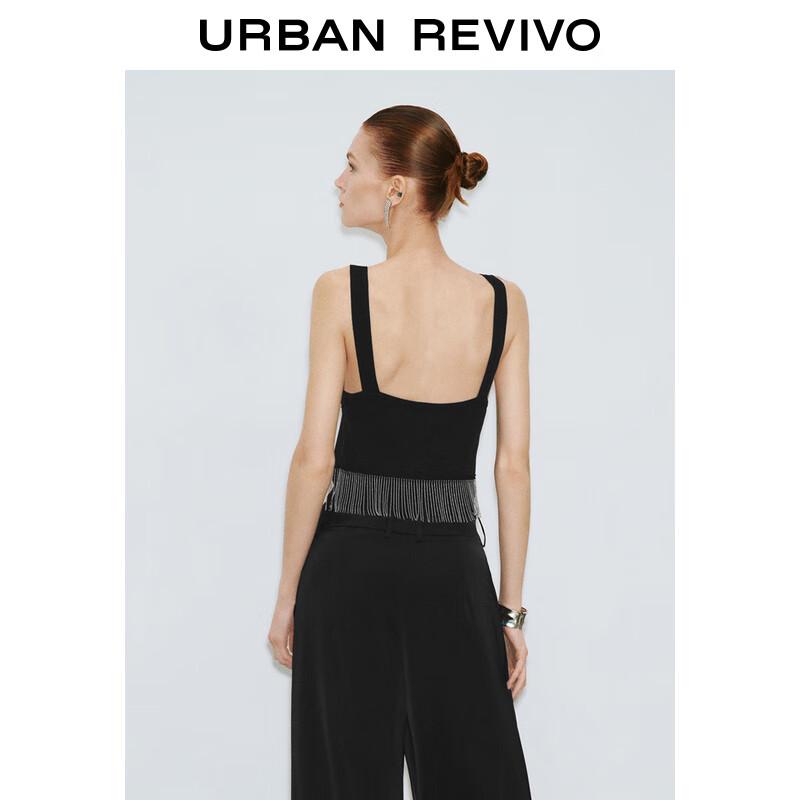 Женский модный укороченный трикотажный топ без рукавов с кисточками