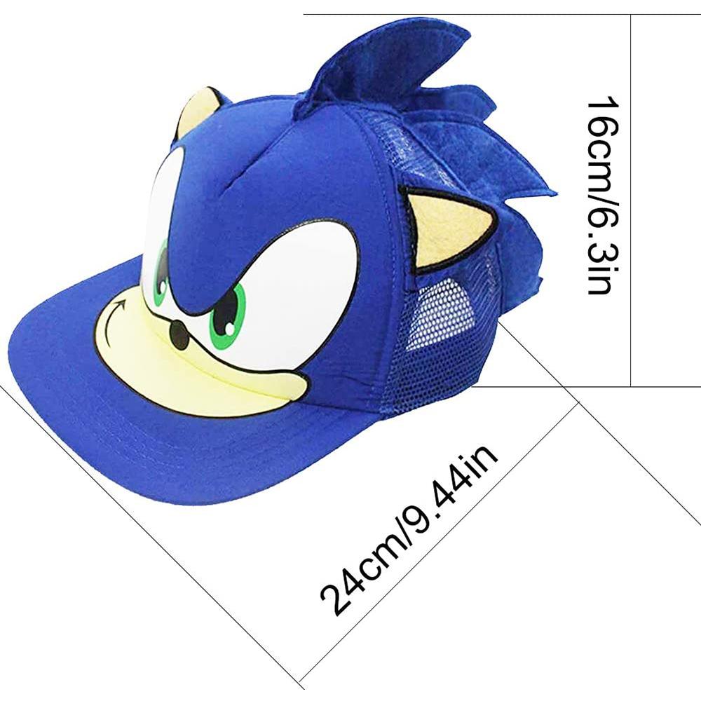 Бейсболка с принтом Соника для мальчиков и девочек, регулируемая, синяя