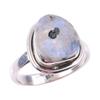 Кольцо из серебра 925 пробы с натуральным радужным лунным камнем ручной работы S.7 z9r11