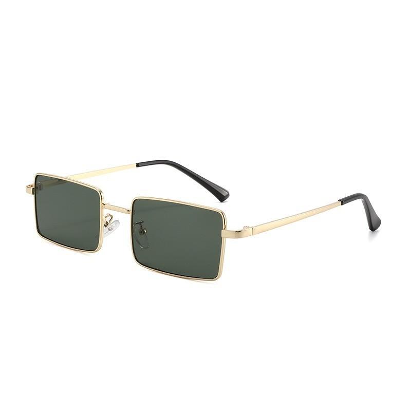 Classic Metal Square Sunglasses Women Men Uv400 Retro Style Geometric For Travel And Daily Wear