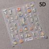 5D Butterfly Red Spider Lily Blooming Flowers Nail Art Stickers Chinese Characters Phoenix Swallow Self Adhesive Manicure Decals