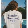 Sunday Running Club American Vintage Sports Letter Print Pure Cotton Short Sleeve T-shirt Women's Top