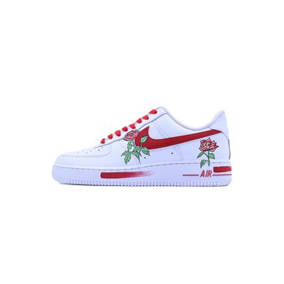Nike Air Force 1 Нескользящие Устойчивые к истиранию Низкие Скейтбордические Кроссовки Унисекс Красный Белый CW2288-111(Команда779-)
