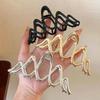 Elegant Geometric Wave Gold Silver Color Hair Claw Clip for Women Metal Large Hair Crab Clamp Hairgrip Korean Hair Accessories Headwear