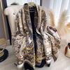 Imitation Cashmere Scarf, Female Flowers, Thickened In Autumn and Winter, Cold-proof and Warm, with a Large Shawl Scarf.