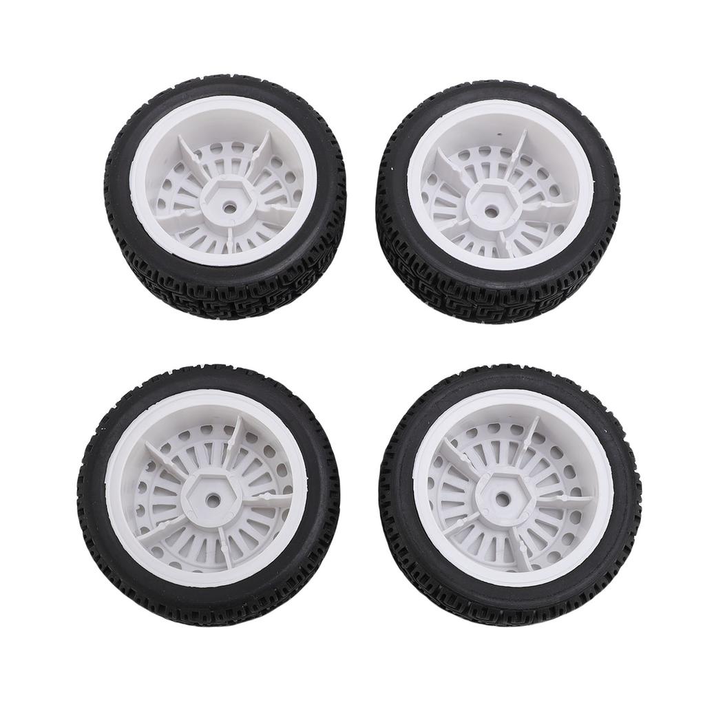 4PCS 1 10 RC Rally Car Tires Replacement for Tamiya TT01 Xv02 Sturdy Plastic 70mm RC Car Maze Tire Wheel Rim White