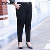 Большие размеры женские осенние новые узкие повседневные брюки с эластичной резинкой на талии