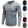 Осенне-зимняя одежда, нижняя рубашка, футболка с длинным рукавом, мужской топ с v-образным вырезом, мужская одежда