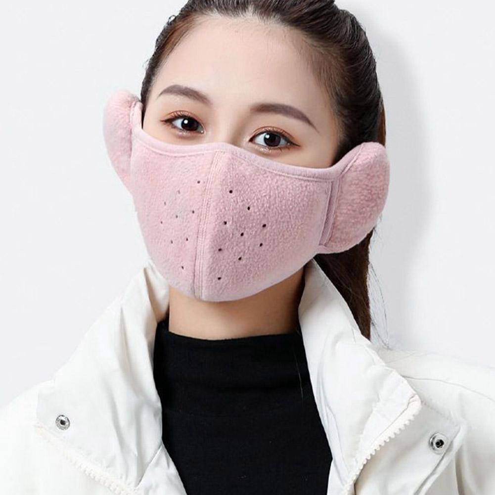 Winter Fleece Earmuffs with Windproof Mouth Cover Unisex Activities Mask Warm Face Warmer Breat X0M1