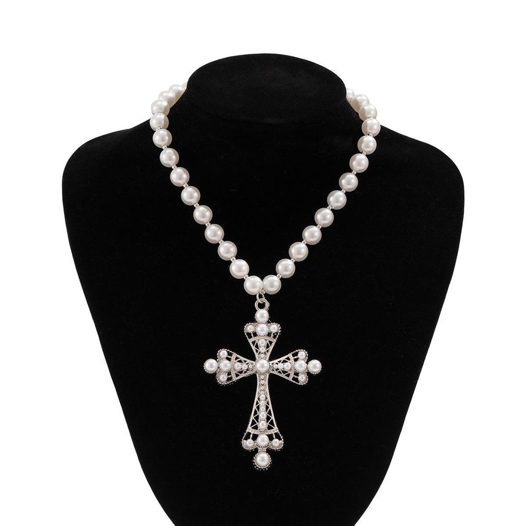 European-American Multi-Layer Geometric Pearl Necklace