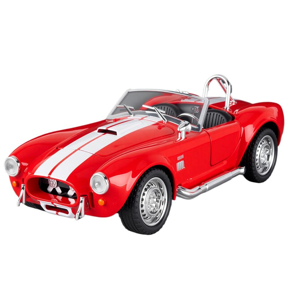 1/22 Ford Shelby Cobra 427 S/C Модель автомобиля из сплава Звук и свет Инерционный Детская игрушка Коллекционные предметы Подарок на день рождения