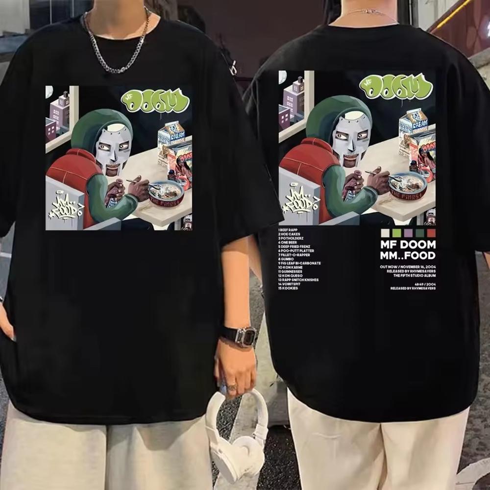 Camisetas Mujer Men Clothing Homme Printing T Shirt New in Top Singer Mf Doom Madlib Madvillain Double Sided Graphic Tshirt