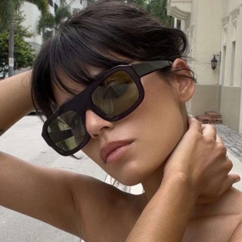 Солнцезащитные очки в европейско-американском стиле женские квадратной формы большого размера солнцезащитные очки женские для рыбалки вождения мужские солнцезащитные очки
