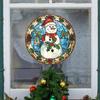 Fun-f217 Round Cartoon Christmas Snowman Christmas Hat Glass Windows and Doors Beautify Decorative Window Stickers