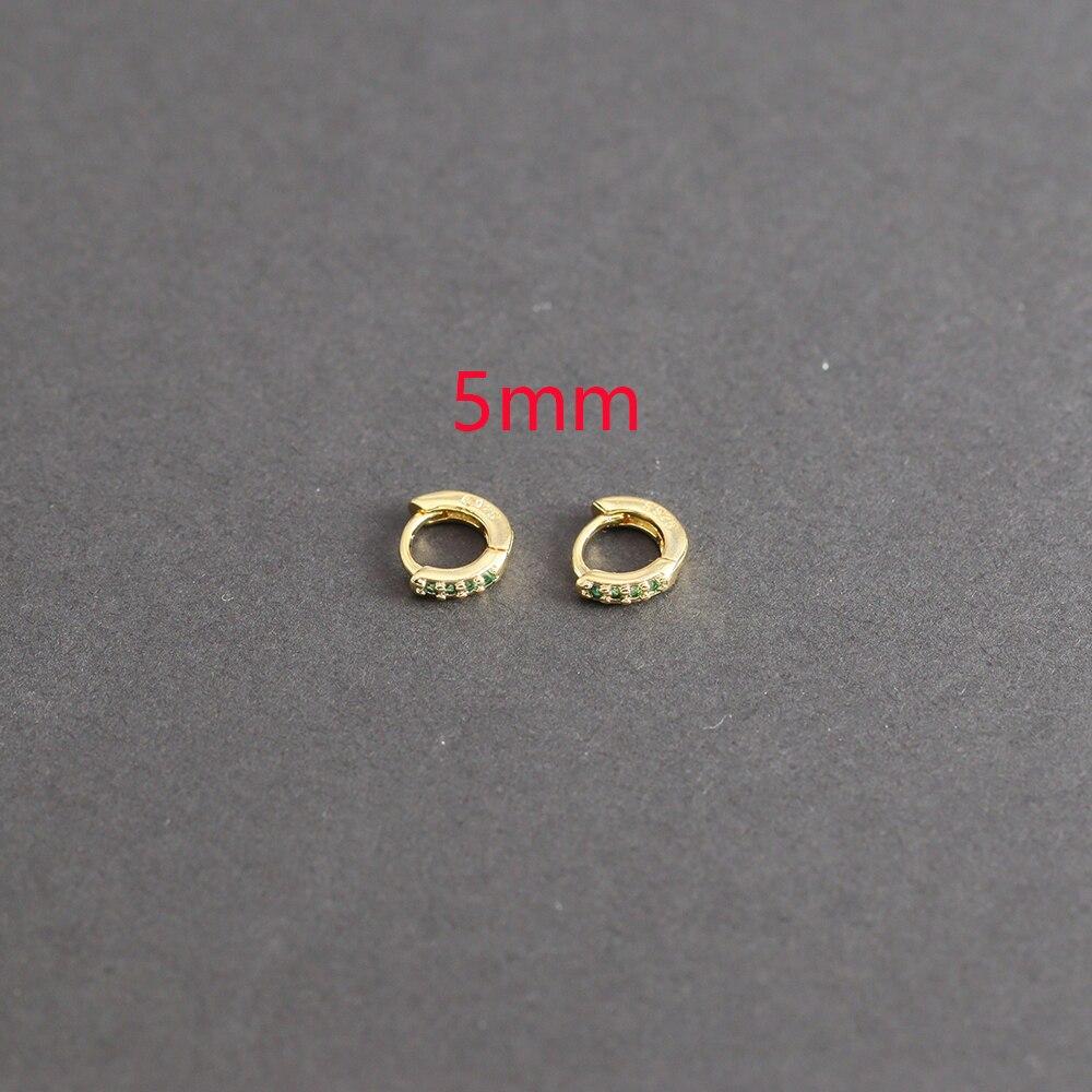 1 Pair Green Little Huggies Stainless Steel Hoop Earrings Girl Tiny Rings Cartilage Small Helix Piercing Tragus Circle Hoops