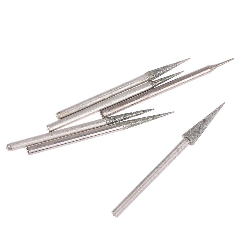 6Pcs 1-4Mm Diamond Grinding Head Needle Bits Burrs Engraving Carving Tool 2.35Mm