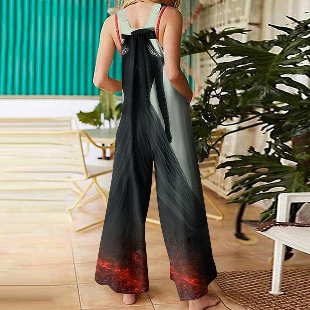 Женская мода ул.. Повседневный свободный ретро-комбинезон с подтяжками и принтом ко Дню Святого Патрика