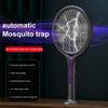 Rotating Head Bug Zapper Racket Rechargeable Electric Fly Swatter Fly Killer and Mosquito Trap Lamp for Home Indoor Outdoor