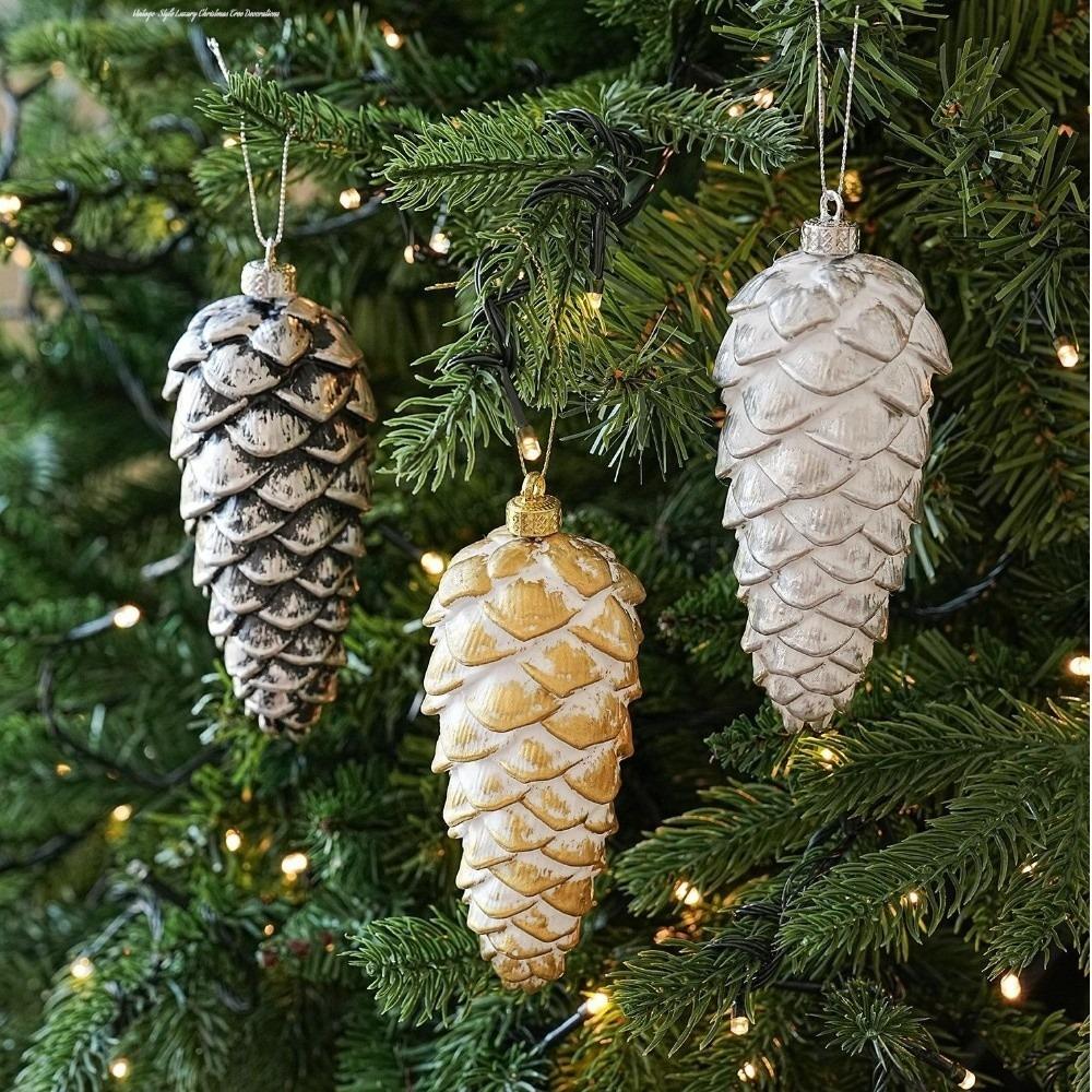 Plastic Christmas Tree Pendant Frosted Look Xmas Hanging Decoration Seasonal Arrangement