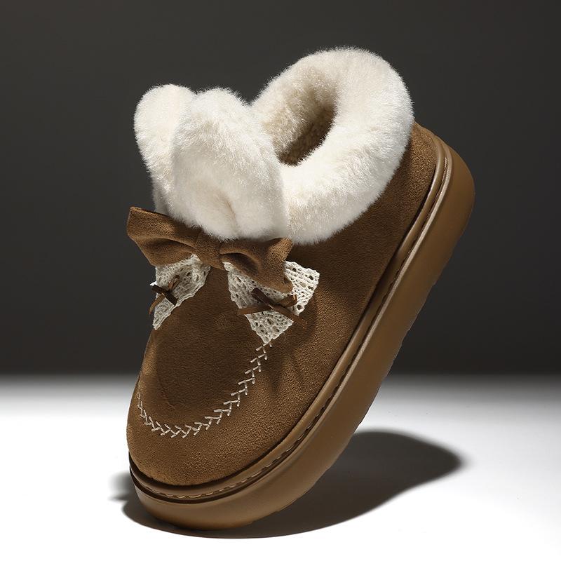 High-top Cotton Slippers Winter Cute Rabbit Cartoon Plush Warm Thick-soled Winter Plush Snow Boots Winter