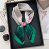 Pastoral Lotus Small Square Scarf, Fresh And Elegant Headscarf, Summer Imitation Silk Scarf 70Cm Light And Thin Temperament Scarf
