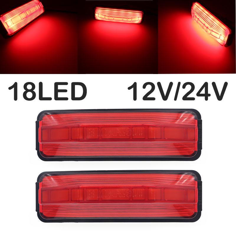 2 шт., 24 В, 12 В, автомобильный указатель поворота, задний предупреждающий задний фонарь, 18 светодиодных индикаторов для грузовика, прицепа, боковые габаритные индикаторы