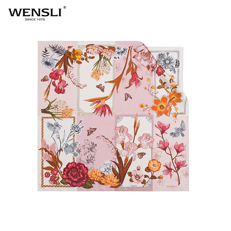 Wanshili Women's Mulberry Silk Scarf - Prosperous Flowers