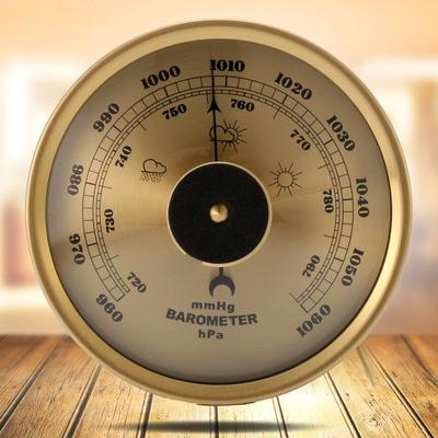 Портативная винтажная метеорологическая станция барометра из бронзового стекла из сплава 960 ~ 1060 гПа