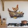 Креативная наклейка на стену из дерева в виде цыпленка и лодки, самоклеящаяся, съемная, для спальни, гостиной, кабинета, для украшения фоновой стены