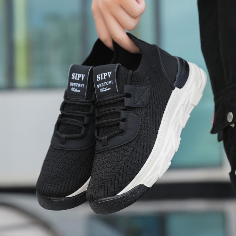 Мужская обувь спортивная обувь 2025 весна новая дышащая обувь толстая подошва обувь модная универсальная летящая тканая беговая повседневная обувь