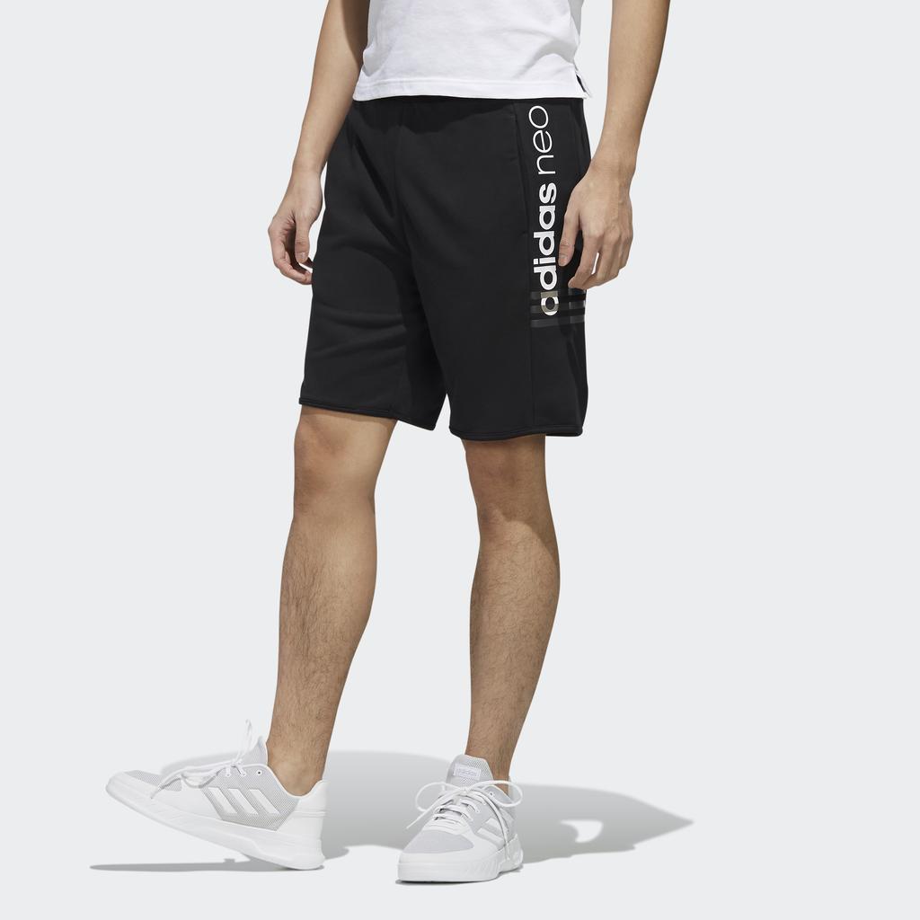 Adidas Neo Side Letter Print Casual Sports Slim Fit Shorts Men Bottoms Black EI4490