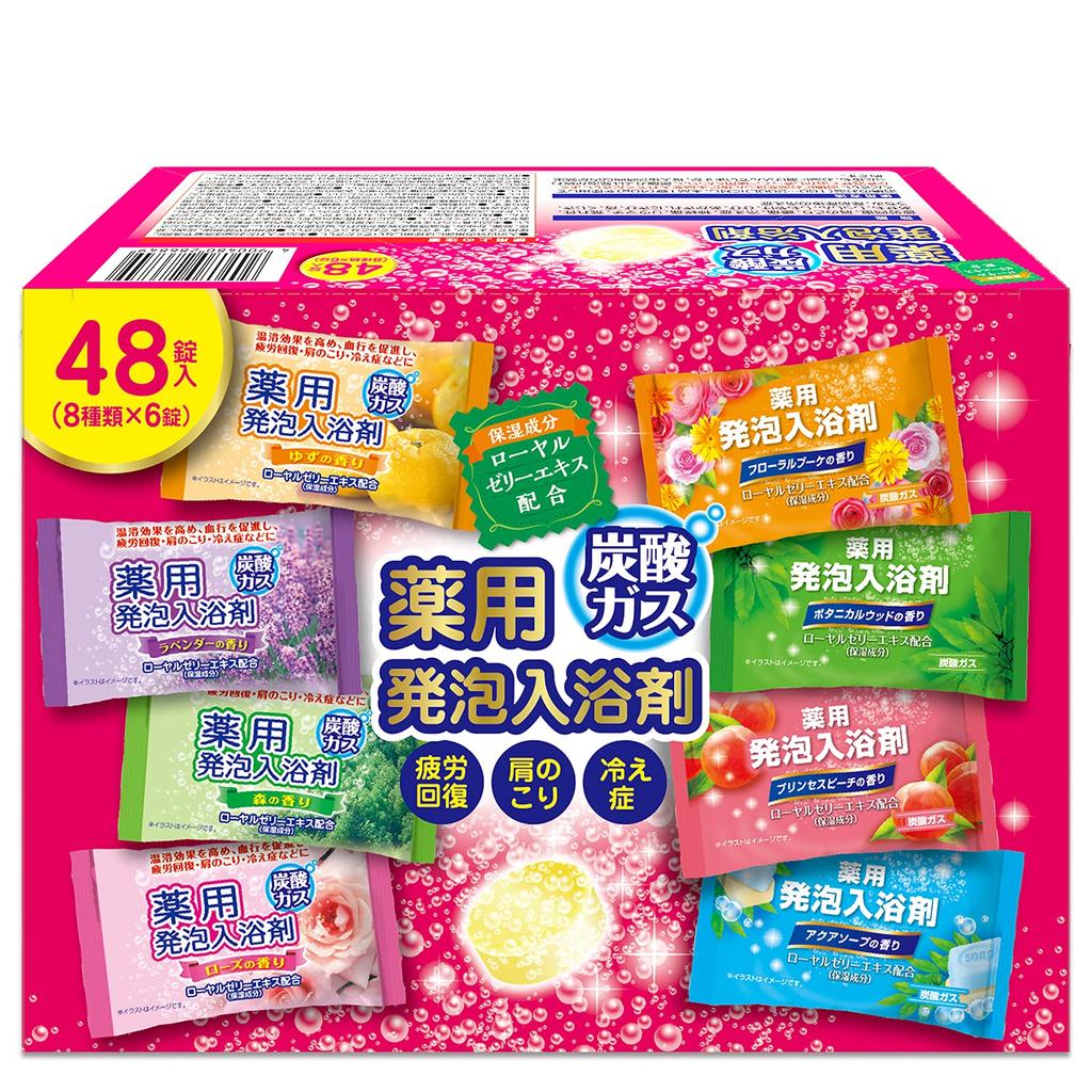 Lion Chemical Medicated Foaming Bath 8 Carbonated 48 Tablets Types x 6 Fatigy Stiff Sensitivity to Gift [Большая емкость] Соли, ароматы, газ, (8