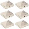 VidaXL Pyramid Fence Post Caps 6 Pcs Stainless Steel 81x81 Mm