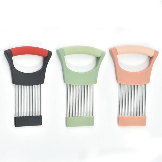 Держатель и слайсер для лука из нержавеющей стали с 10 зубцами, ручной слайсер для овощей, лука, помидоров, лимонов, мяса, кухонный инструмент для нарезки