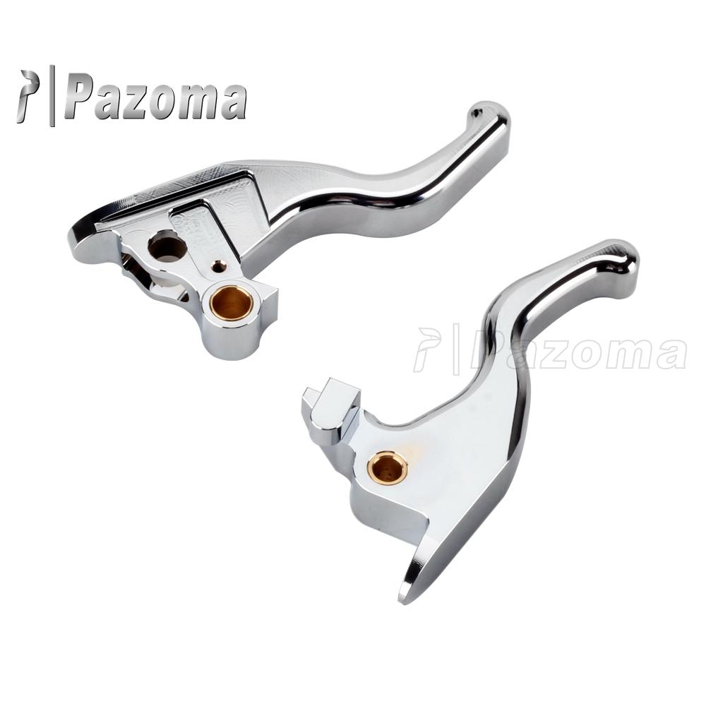 Chrome/Black CNC Aluminum Edge Cut Hand Control Lever Kit Brake Clutch Levers 2 Finger 5.3" for Softail Breakout