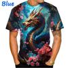 Cool Fashion Dragon 3D Printing T Shirt Casual Cartoon Anime Short Sleeve Tee