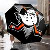 Anaheim Ducks Hockey Team Automatic Folding Umbrella - 8-Rib Travel Umbrella with Auto Portable Case, Ideal Gift for Birthdays